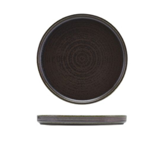 Terra Porcelain Black Low Presentation Plate 21cm (6)