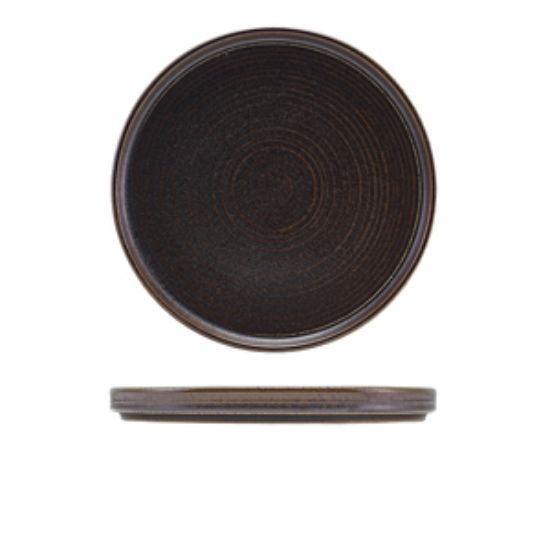 Terra Porcelain Black Low Presentation Plate 25cm (6)