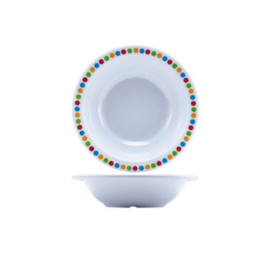 Genware Melamine 6 Bowl- Coloured Circles (12)