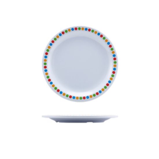Genware Melamine 6.25 Plate- Coloured Circle (12)