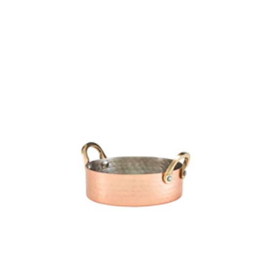 Mini Hammered Copper Plated Casserole Dish 12 X 3.5cm (12)