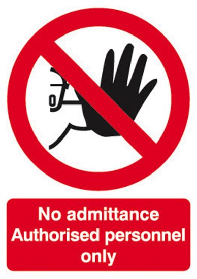 No Admittance Authorised Personnel Only 210x148 Rigid