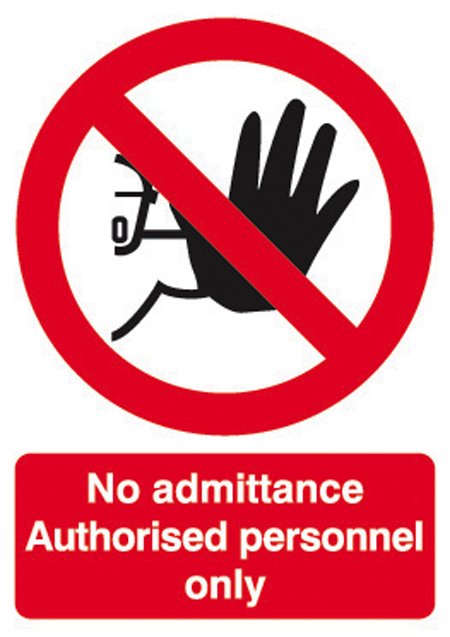 No Admittance Authorised Personnel Only 200x150 S/A