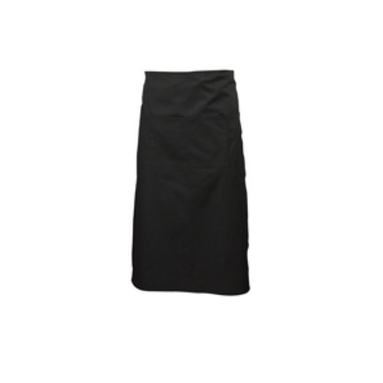 Black Long Apron W/ Split Pocket 90cm Long