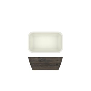 Oak/White New Haven Melamine GN1/4 Deep Dish 26.5 X 16.2 X 10cm