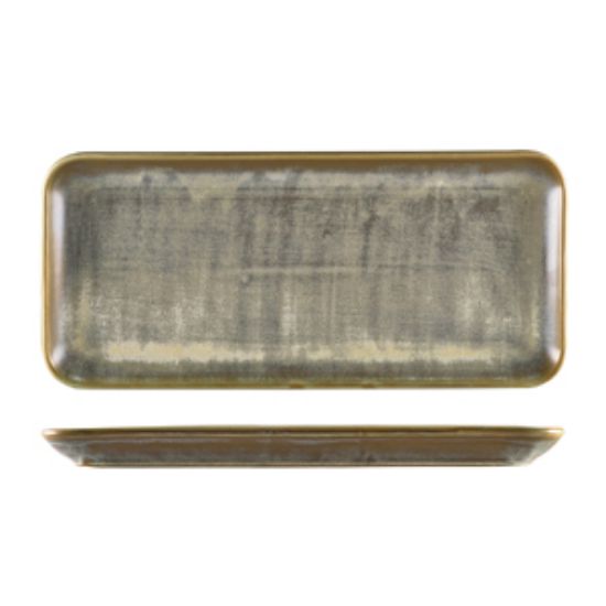 Terra Porcelain Matt Grey Narrow Rectangular Platter 36 X 16.5cm (3)