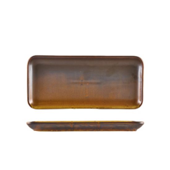Terra Porcelain Rustic Copper Narrow Rectangular Platter 27 X 12.5cm (6)