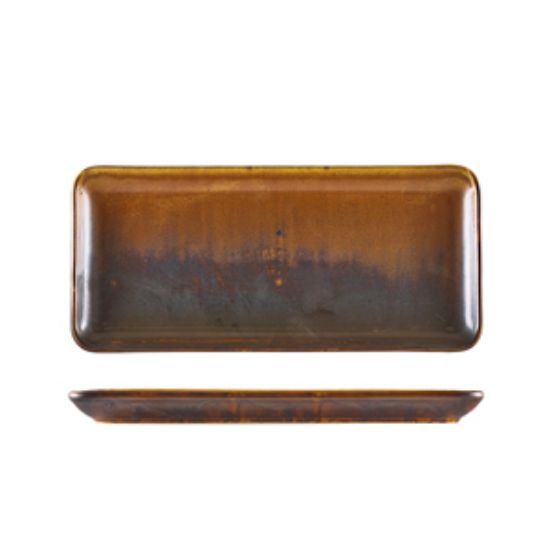 Terra Porcelain Rustic Copper Narrow Rectangular Platter 31 X 14cm (6)