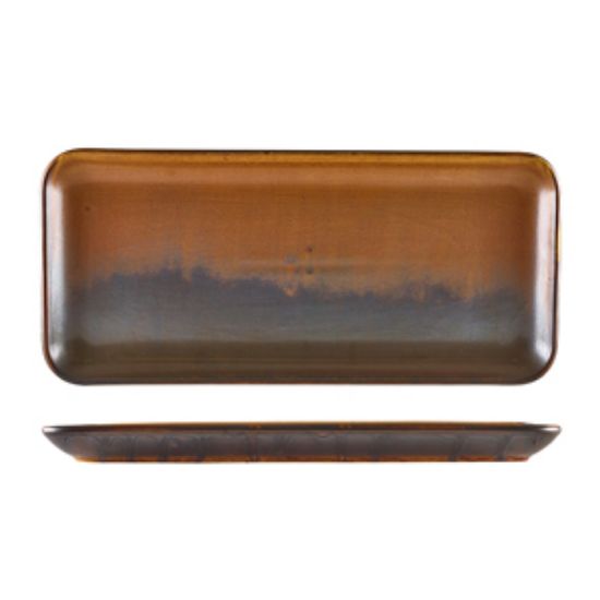 Terra Porcelain Rustic Copper Narrow Rectangular Platter 36 X 16.5cm (3)