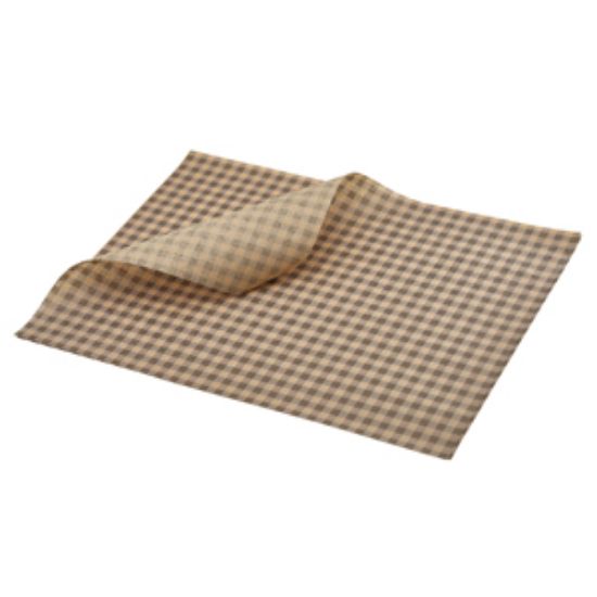 Greaseproof Paper Brown Gingham Print 35 X 25cm (1000)