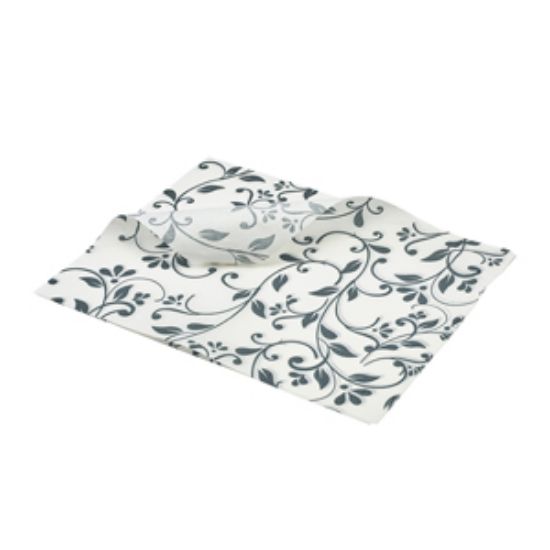 Greaseproof Paper Grey Floral Print 25 X 20cm (1000)