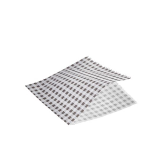 Greaseproof Paper Bags Black Gingham Print 17.5 X 17.5cm (1000)