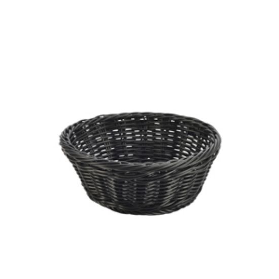 Black Round Polywicker Basket 21dia X 8cm (6)