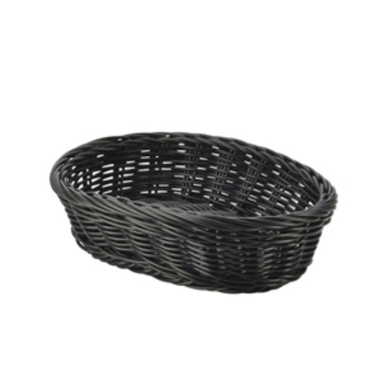 Black Oval Polywicker Basket 22.5 X 15.5 X 6.5cm (6)