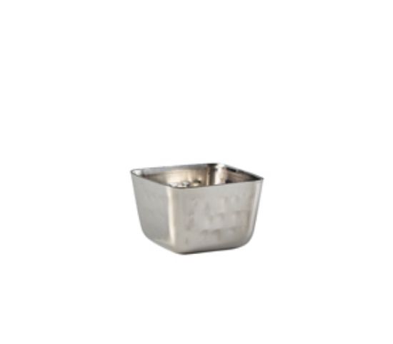 Genware Stainless Steel Square Hammered Ramekin 71ml 2.5oz (12)