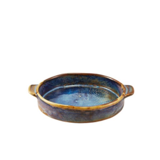 Terra Porcelain Aqua Blue Round Eared Dish 14.6cm (6)