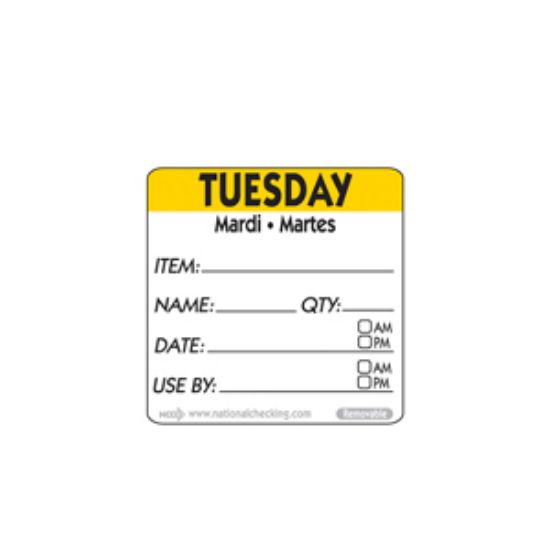 50mm Tuesday Removable Day Label (500)