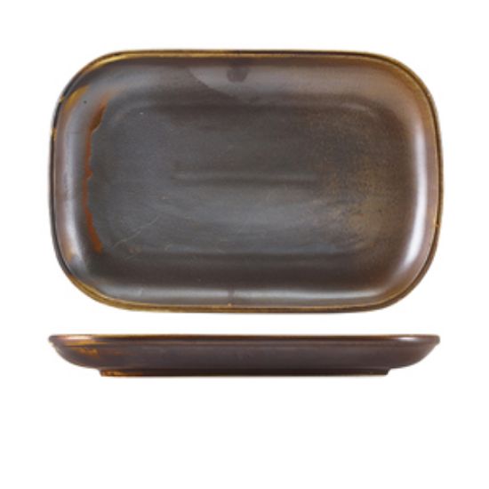 Terra Porcelain Rustic Copper Rectangular Plate 29 X 19.5cm (6)