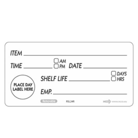 50 X 100mm Removable Shelf Life Label (500)