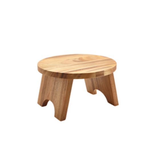 Genware Acacia Wood Round Buffet Riser 30cm