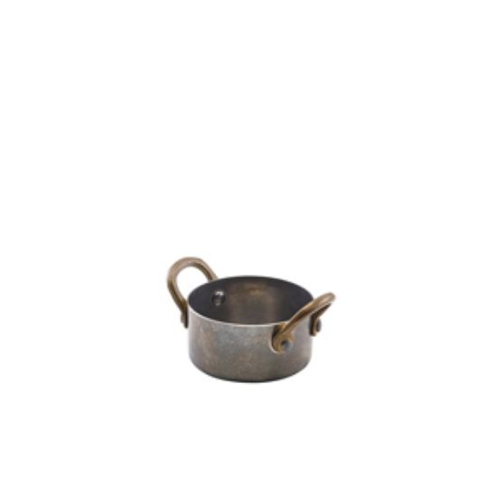 Genware Vintage Steel Mini Casserole Dish 7 X 3.75cm (6)