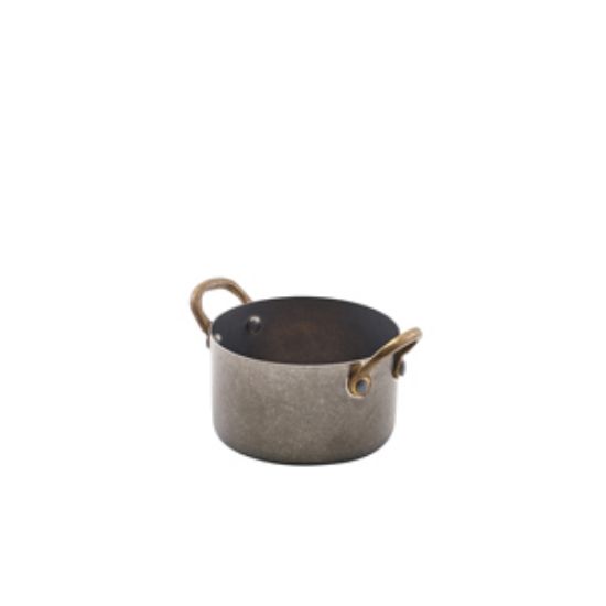 Genware Vintage Steel Mini Casserole Dish 9 X 5.25cm (6)