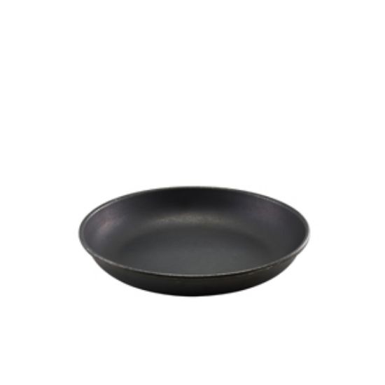Genware Black Vintage Steel Coupe Plate 20cm
