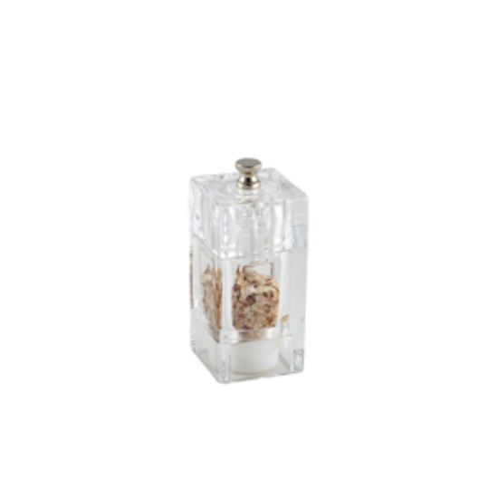 Genware Clear Square Salt/Pepper Grinder 10cm