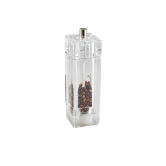 Genware Clear Square Salt/Pepper Grinder 15cm