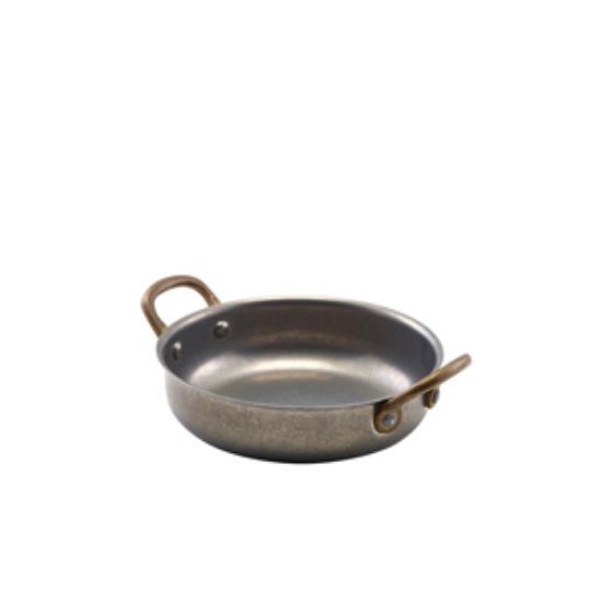Genware Vintage Steel Round Dish 13.5 X 3.75cm (6)