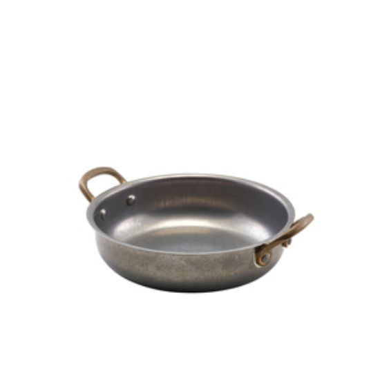 Genware Vintage Steel Round Dish 15.5 X 4cm (6)
