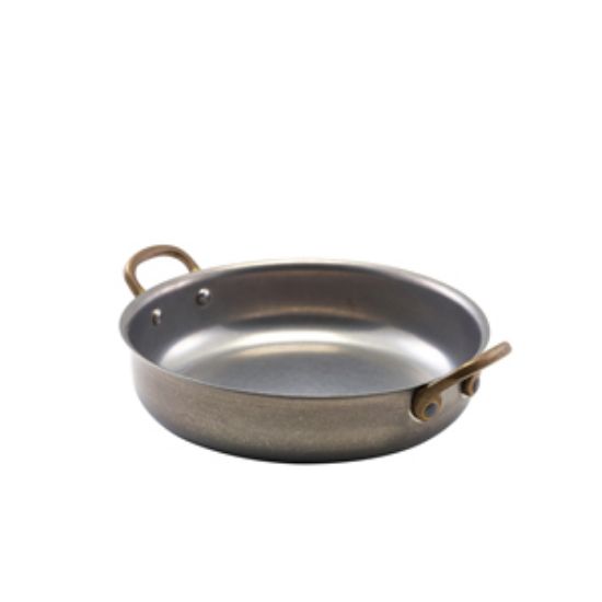 Genware Vintage Steel Round Dish 18.5 X 4.5cm (6)