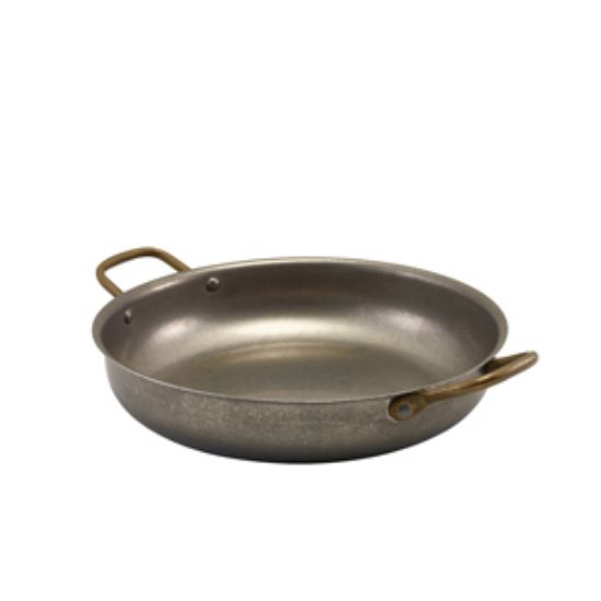 Genware Vintage Steel Round Dish 24.5 X 5cm (3)