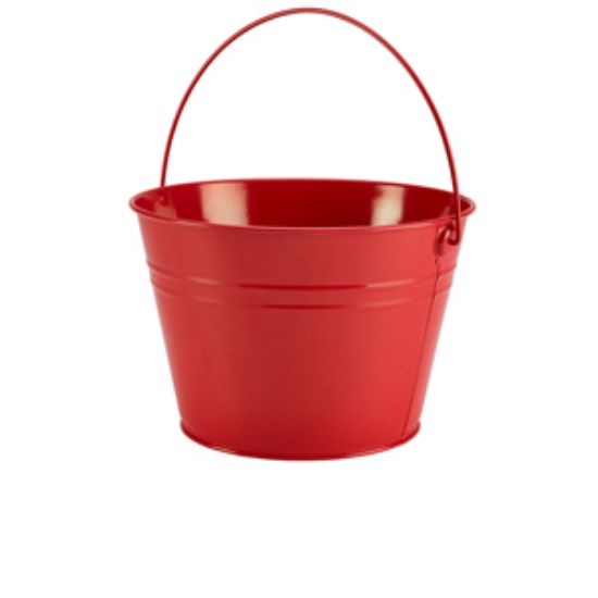 Stainless Steel Serving Bucket 25cm Dia Red