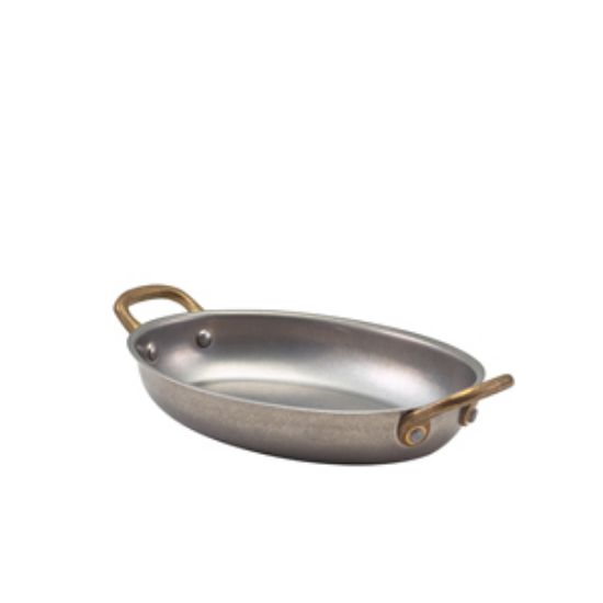 Genware Vintage Steel Oval Dish 18.5 X 13.5cm (6)