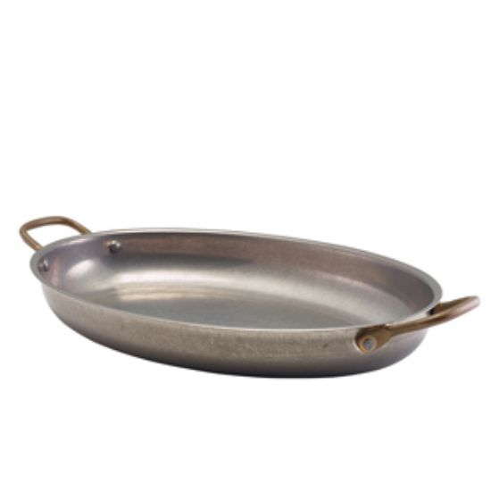 Genware Vintage Steel Oval Dish 34 X 23cm (3)