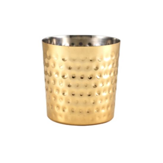 Genware Gold Plated Serving Cup 8.5 X 8.5cm Hammered Silver (12)
