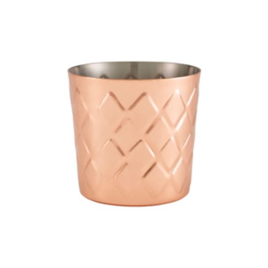 Diamond Pattern Copper Plated Serving Cup 8.5 X 8.5cm (12)