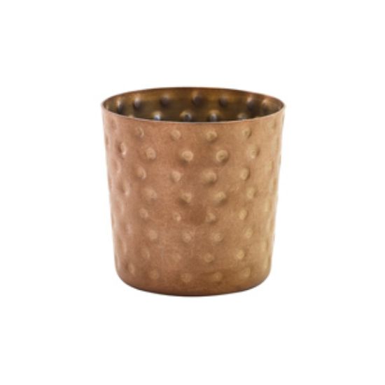Genware Copper Vintage Steel Hammered Serving Cup 8.5 X 8.5cm (12)