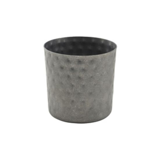 Genware Vintage Steel Hammered Serving Cup 8.5 X 8.5cm (12)