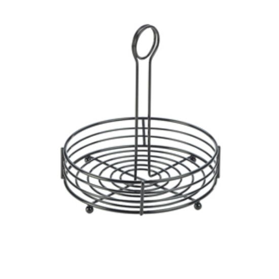 Black Wire Table Caddy 8"" Dia X 8.5"" (H)