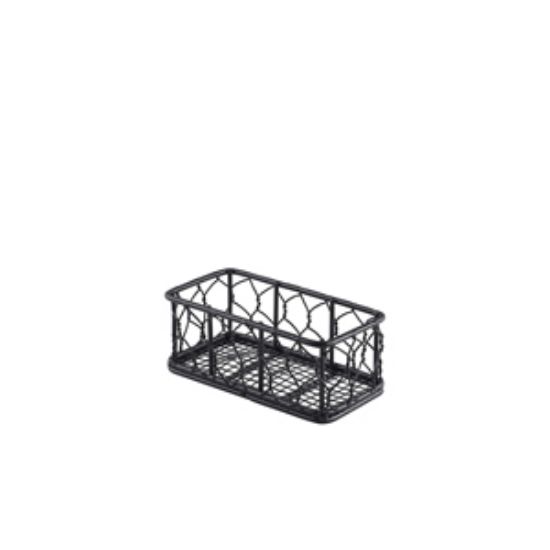 Genware Rectangular Black Wire Basket 14 X 7 X 5.5cm (6)