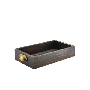 Genware Black Wash Acacia Wood Display Drawer GN 1/3