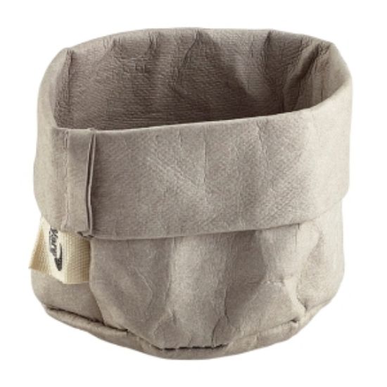 Grey Washable Paper Bag 7 Dia X 6cm (H)