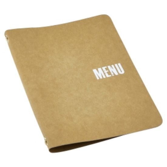 Washable Paper A5 Menu Holder Brown