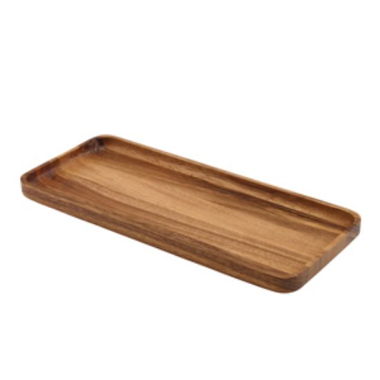 Genware Acacia Wood Rectangular Serving Tray 30 X 13cm