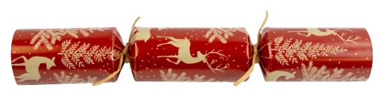 2024 Red And Gold Stag 11" Christmas Cracker Recyclable (100)
