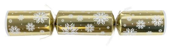 2024 Gold Snowflake 12" Christmas Cracker Recyclable (50)