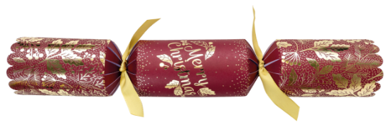 2025 Burgundy And Gold Merry Christmas 14" Christmas Cracker Satin Tie (Case Of 25) **NOW OUT OF STOCK FOR 2025**