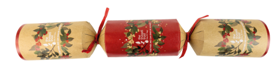 2024 Trussell Trust Red And Kraft Wreath 14" Christmas Cracker Recyclable (Case Of 25)